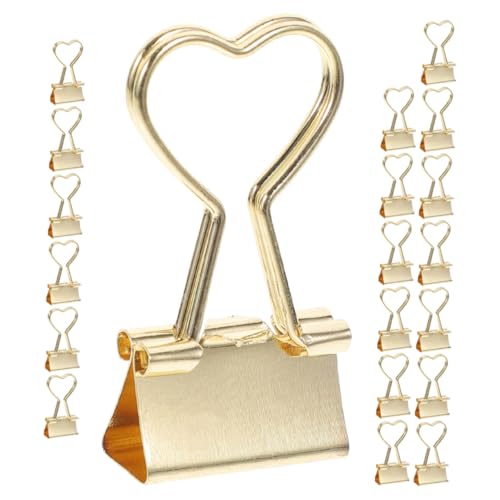 Gogogmee 20 Stück Herzförmige Binder Clips Dekorative Büroklammern für Dokumente Briefe Leicht Tragbar für Büro Home Office Multifunktional für Organisation von Gogogmee