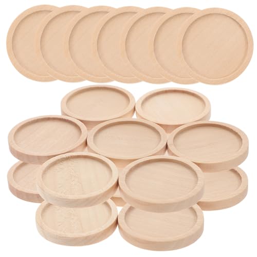Gogogmee 20 Stück Holz Anhänger Tabletts Außendurchmesser Innendurchmesser Naturfarbene Schmuck Basen für DIY Broschen Anstecknadeln Schmuckherstellung Zubehör von Gogogmee