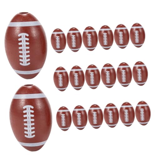 Gogogmee 20 Stück Holz Rugby Diy Sportperlen für Schmuckherstellung Holzperlen für Armbänder und Bastelprojekte für Kreative Dekorationen und von Gogogmee