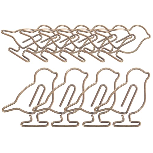 Gogogmee 20 Stück Kreative Metall Büroklammern Form von Vögeln Antik Bronze Look für Notizen Fotos und Dokumente für Bürobedarf und von Gogogmee