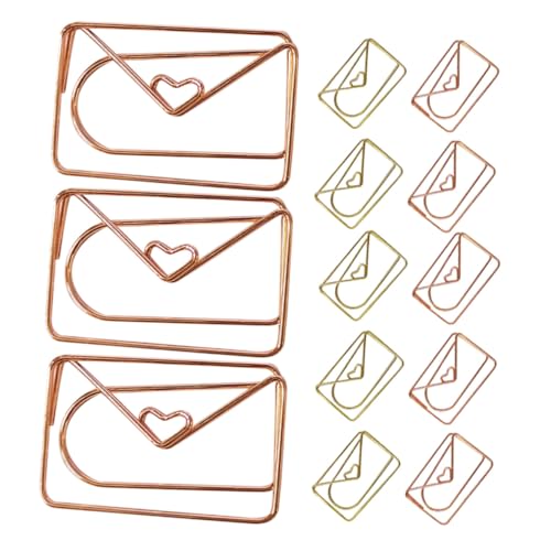 Gogogmee 20 Stück Metall Büroklammern Briefumschlag Form Langlebige Stabile Papierklammern in Roségold und Gold als Lesezeichen Büro und Schulbedarf Kreative Dokumentenclips Gogogmee 20 Stück Metall Büroklammern Briefumschlag Form Langlebige Stabile Papierklammern in Roségold und Gold als Lesezeichen Büro und Schulbedarf Kreative Dokumentenclips von Gogogmee