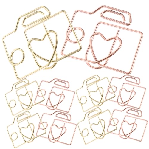 Gogogmee 20 Stück Mini Metall Klammern Dekorative Clips für Fotos Dateien und Notizen Hochwertige Kleine Büroklammern für Handwerk Schule und Büro Gold Roségold von Gogogmee