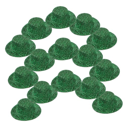 Gogogmee 20 Stück Miniatur Jazz Hüte Mini Puppenhüte Miniatur Dekoration für DIY Basteln Party Deko Tiny Hüte in Dunkelgrün für Puppenhaus Handwerk von Gogogmee