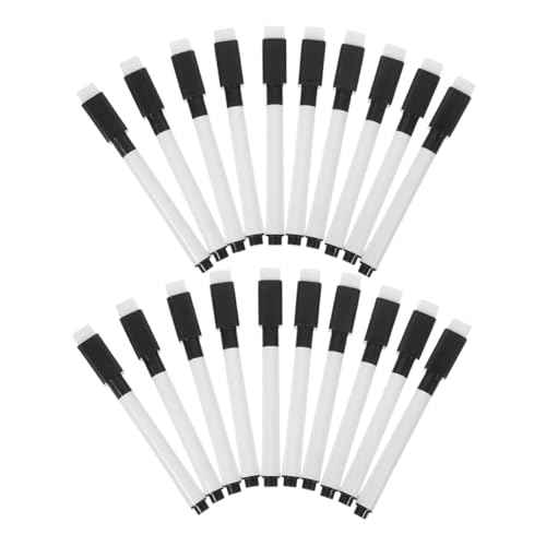 Gogogmee 20 Stück Multi Funktionale Abwischbare Marker Wasserfeste Erasable Stifte für Whiteboards Radiergummi für Schule und Büro von Gogogmee