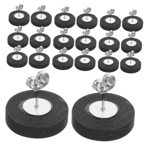 Gogogmee 20 Stück Ohrstecker Holz Zur Schmuckherstellung: Blanko-lünetten 12 Mm, Schwarze Ohrstecker-tabletts, Zubehör Für Diy-edelsteine ​​und Perlen von Gogogmee