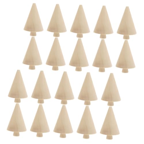 Gogogmee 20 Stück Teiliges DIY Holz Weihnachtsbäume Unbemalte Kleine Holzfiguren mit Eicheln Glatte Oberfläche Vielseitig Bemalbar Langlebig für Basteln Fest Wohnungsdeko von Gogogmee