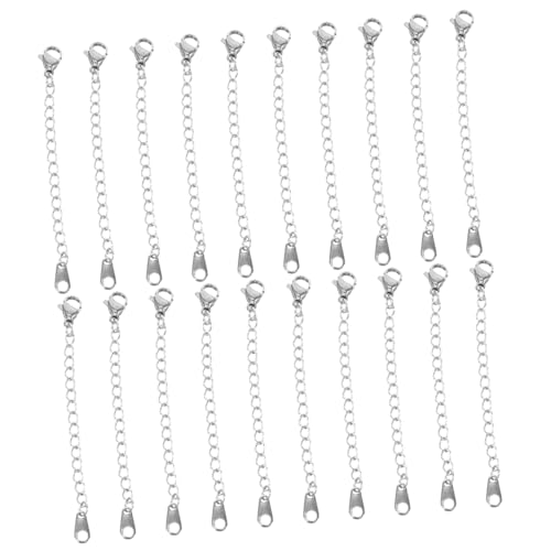 Gogogmee 20 Stück Teiliges Edelstahl Verlängerungsketten mit Karabinerverschluss Langlebige Schmuckverlängerungen für Armbänder und Halsketten DIY Zubehör für Individuellen Schmuck Gogogmee 20 Stück Teiliges Edelstahl Verlängerungsketten mit Karabinerverschluss Langlebige Schmuckverlängerungen für Armbänder und Halsketten DIY Zubehör für Individuellen Schmuck von Gogogmee
