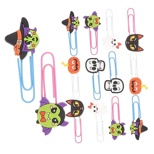 Gogogmee 20 Stück Teiliges Halloween Büroklammer mit Filigranen Lesezeichen Dekorative Papierklammern in Skelett Design Wiederverwendbar für Party Mitgebsel und Halloween Dekoration von Gogogmee