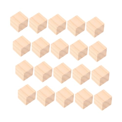 Gogogmee 20 Stück Teiliges Holz Würfel Unbehandelte Quadratische Holzklötze für DIY Bastelprojekte Stabile Montessori Bausteine zur Feinmotorik und Kreativität bei Kindern von Gogogmee