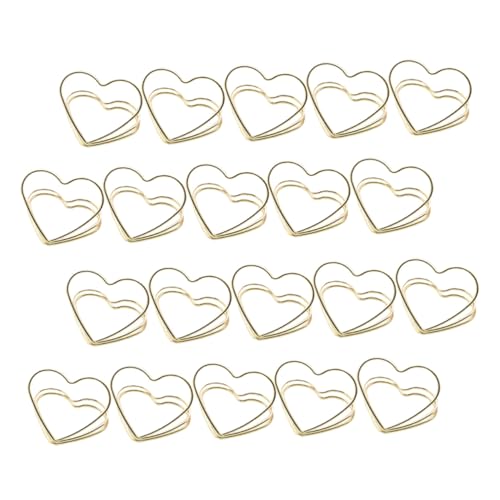 Gogogmee 20 Stück Teiliges Metall Memo Clips Doppel lagig Liebe Herz Form Kartenhalter Fotohalter Tischkartenhalter für Hochzeit Party Büro Langlebig Glatte Kanten Kreatives Design von Gogogmee