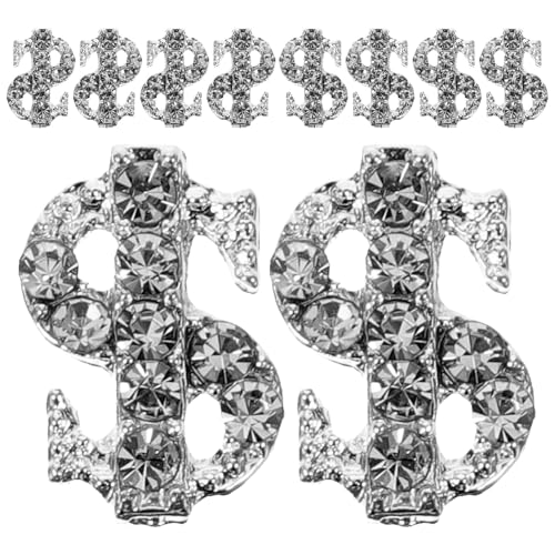 Gogogmee 20 Stück Teiliges Metall Nail Charms mit Silberfarbenem Dollarsymbol Kreative Nageldekorationen für Damen Langlebige Nail Art Schmuck Geeignet für Natürliche und Künstliche Nägel von Gogogmee