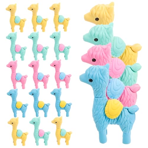 Gogogmee 20 Stück Teiliges Niedlicher Lama Radiergummis Karikatur Design Zusammenbaubar Mitgebsel für Kindergeburtstage Sichere Tpr Materialien für Schule und Büro von Gogogmee