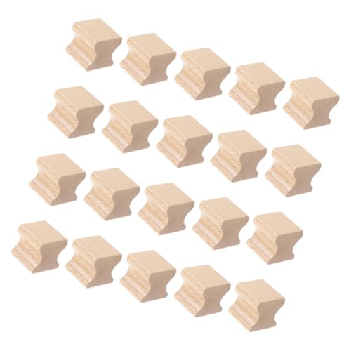 Gogogmee 20 Stück Teiliges Quadratischer Holzstempel aus Gerilltem Buchenholz Kleine Blanko schnitzstempel für DIY Kreative Holzsiegel zum Basteln und Scrapbooking von Gogogmee