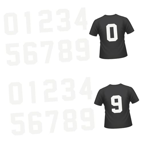 Gogogmee 20 Stück Teiliges Zahlen Weiß Langlebige Wärmeübertragungs aufkleber für Textilien DIY T shirt Dekoration Geeignet für Rucksäcke und Kleidung Einfach Anzubringen von Gogogmee