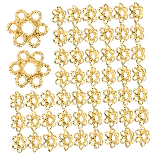 Gogogmee 200 Stück Blumenförmige Perlenkappen Goldfarbene DIY Schmuckzubehör für Armbänder und Ohrringe Stabilem Legierungsmaterial für Kreative Bastelprojekte von Gogogmee
