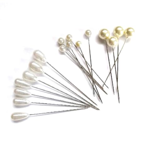 Gogogmee 200 Stück Diamant und Kristall Stecknadeln Weiße Perlenkopf Boutonniere Pins für Hochzeitssträuße Geeignet für Reversblumen und Brautbouquets Glitzernde Dekoration von Gogogmee