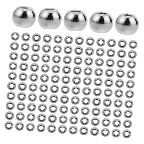 Gogogmee 200 Stück Edelstahlperlen Zubehör Zur Herstellung Von Armbändern Lose Abstandsperlen Runde Perlen Edelstahl -schmuckperlen Runde Spacer Charme Perlen Silber Rostfreier Stahl von Gogogmee