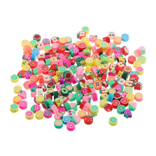 Gogogmee 200 Stück Frucht Scheiben Perlen Set für DIY Armbänder und Handgemachte Polymer Clay Bastelperlen für Kreative Schmuckherstellung Buntes Zubehör für Partys und Bastelprojekte von Gogogmee