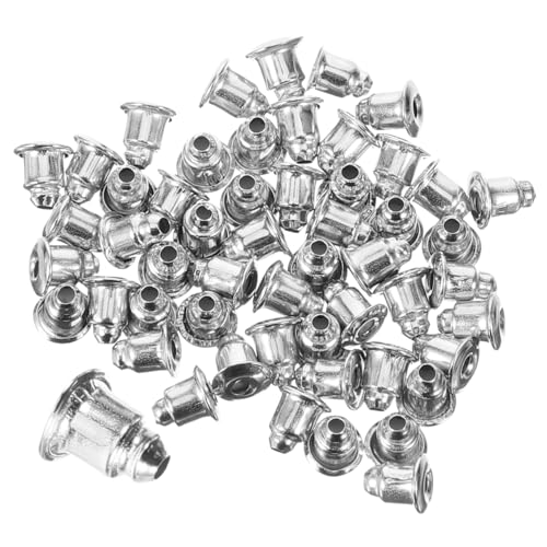 Gogogmee 200 Stück Metall Ohrstecker Verschlüsse Bullet form Sicherer Ohrstecker Stopper für Studs Langlebig und Hautfreundlich Geeignet für DIY Ohrring Basteln und Ersatzteile von Gogogmee