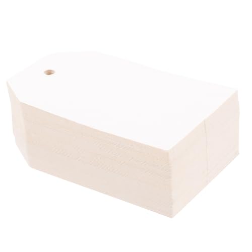 Gogogmee 200 Stück Papieranhänger Spitz mit Vorgestanztem Beidseitig Beschrift Bemalbar DIY Geschenkanhänger zum Basteln als Geschenk Hochzeitsdeko etiketten von Gogogmee