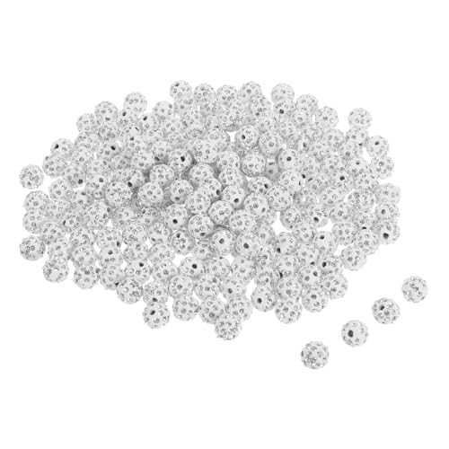 Gogogmee 200 Stück Shamballa Perlen Weiße Runde Disco Ball Strassperlen für Schmuckherstellung DIY Armband Halskette Ohrring Basteln Langlebig Glänzend Gogogmee 200 Stück Shamballa Perlen Weiße Runde Disco Ball Strassperlen für Schmuckherstellung DIY Armband Halskette Ohrring Basteln Langlebig Glänzend von Gogogmee