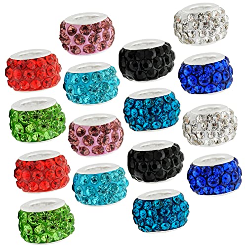 Gogogmee 200 Stück Strass Spacer Perlen Große Loch Perlen für Diy Schmuckherstellung für Armbänder und Bastelarbeiten Bunte Designs Zufällige Farbe von Gogogmee