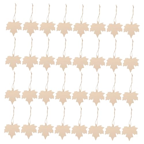 Gogogmee 200 Stück Unbehandelte Ahornblatt Holzanhänger für DIY Bastelprojekte Herbstliche Holzornamente zum Bemalen und Dekorieren für Thanksgiving Party Wohnraumgestaltung von Gogogmee