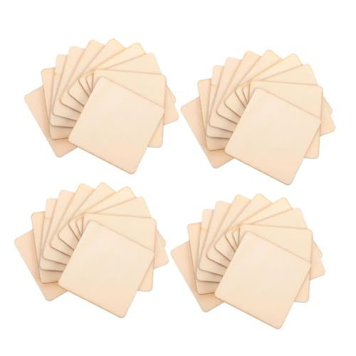 Gogogmee 200 Stück Unbehandelte Quadratische Holzstücke Naturbelassene Diy-holzausschnitte mit Glatter Oberfläche für Basteln Malen und Dekoration Blanke Holzscheiben für Kreative Projekte von Gogogmee