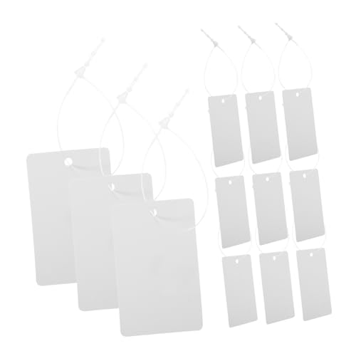 Gogogmee 200 Stück Weiße Wasser Ölresistente Kunststoff hängeetiketten Beschreibbare Preisschilder mit Schnur Blanko Bekleidungs Warenanhänger für Geschäft und Lager von Gogogmee