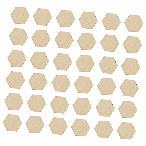 Gogogmee 200Stück Sechseckige Holzformen Buchenholz Unvollendete Ornamente für DIY Handwerk Tischdeko und Weihnachtsdekorationen Bastelmaterial von Gogogmee