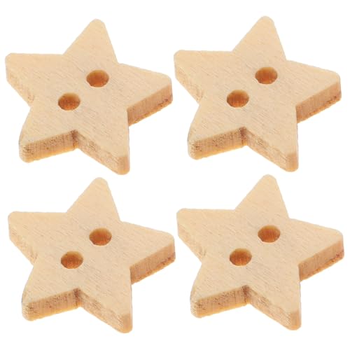 Gogogmee 200Stücke Sternförmige Holzknöpfe mit Löchern Umweltfreundliche Knöpfe für Handwerk Scrapbooking von Gogogmee