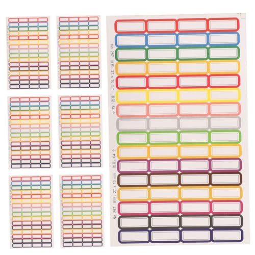 Gogogmee 20Blatt Selbstklebende Namensaufkleber Bunte Etiketten für Schule und Organisation für Gläser Schulmaterial und Persönliche Gegenstände Strapazierfähiges Material für Hohe von Gogogmee