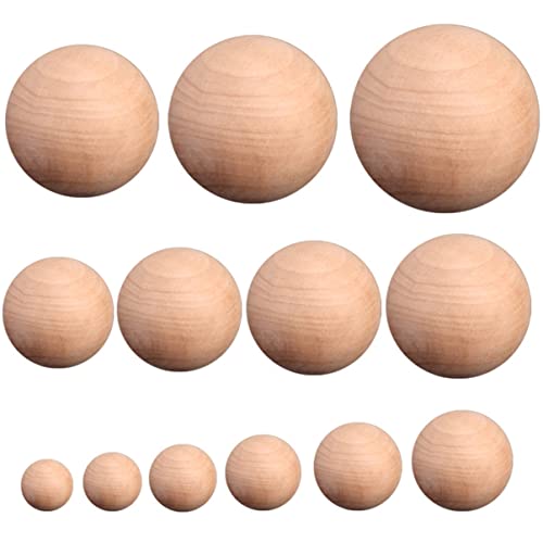 Gogogmee 20Stücke Große Solide Holzkugeln Unlackierte DIY Bastelperlen für Kreative Projekte und Vielseitig Einsetzbar für Dekoration und Handwerk von Gogogmee