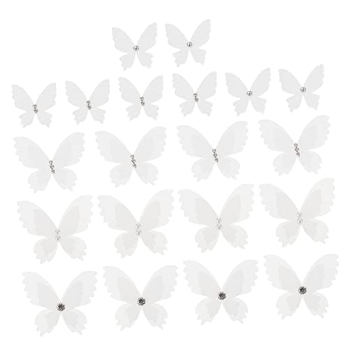 Gogogmee 20Stücke Organza Schmetterlinge Applikationen für Kleidung DIY Dekoration Design mit Perlen Vielseitige Handwerksprojekte Leicht zu Nähen von Gogogmee