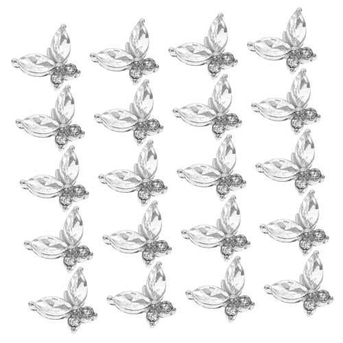 Gogogmee 20Stücke Schmetterling Nagelkunst Charms Dekorationen für Maniküre Langlebige Nageldekoration Strass für DIY Nail Art und Besondere Anlässe von Gogogmee