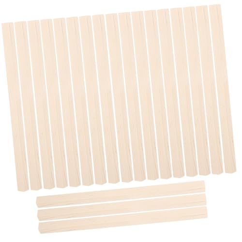 Gogogmee 20Stücke Unbehandelte Quadratische Holzstäbe für Bastelprojekte Unbemalte Holzdübel Kiefernholz für Puppenhäuser und Miniaturen von Gogogmee