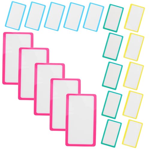 Gogogmee 20Stücke Wiederverwendbare Abwischbare Büroetiketten Abwischbare Namensschilder mit Buntem für Organisation und Beschriftung Leicht Ablösbar von Gogogmee