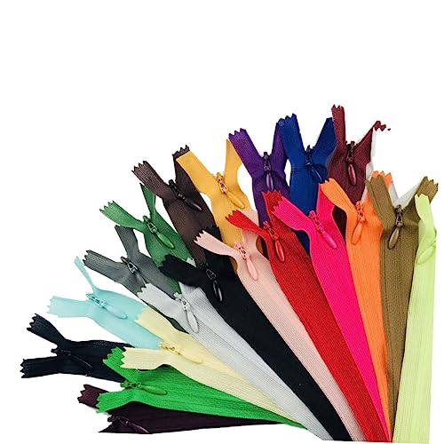 Gogogmee 23 Stück Teiliges Unsichtbare Nylon Reißverschlüsse Verschiedenen Farben für Nähprojekte für Kostümdesign Kleidung und Bastelarbeiten von Gogogmee