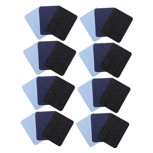 Gogogmee 24 Stück Bügelflicken für Jeans Strapazierfähige Textil Patches zur Reparatur von Kleidung Schwarze Dunkelblaue und Hellblaue Flicken Einfach Anzuwenden Aufbügeln oder Nähen von Gogogmee
