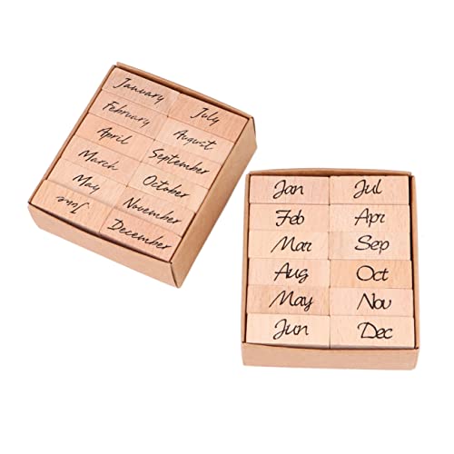 Gogogmee 24 Stück Holzstempel DIY Buchstaben Gummistempel für Tagebuch Scrapbook Album Langlebige Holzblöcke Wiederverwendbar Kreative Bastelstempel für Erwachsene von Gogogmee