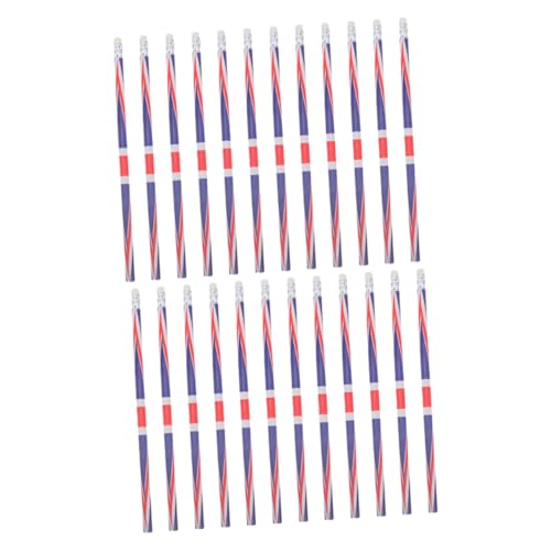 Gogogmee 24 Stück Teiliges Holzstifte mit Radiergummi Flaggenmotiv Britische Flagge Robuste Glatte Schreibstifte für Patriotische Schul und Bürobedarf Gogogmee 24 Stück Teiliges Holzstifte mit Radiergummi Flaggenmotiv Britische Flagge Robuste Glatte Schreibstifte für Patriotische Schul und Bürobedarf von Gogogmee