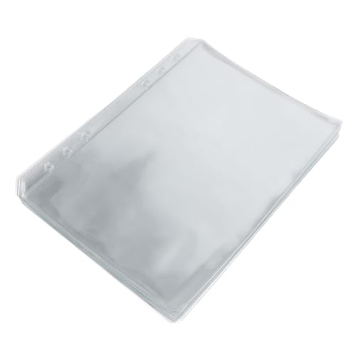 Gogogmee 25 Stück A5-Ordnertaschen: Transparente 6-Ring-Nachfüllblätter, Einlegehüllen für Loseblätter, Notizbücher, Kartentaschen, Fotoalbumseiten, Dokumentenmappen für Rezeptkarten von Gogogmee