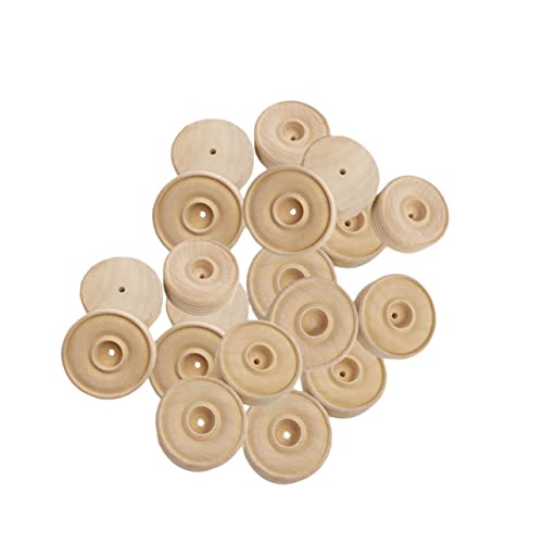 Gogogmee 25 Stück Runde Holzräder für DIY Bastelbedarf Robuste Holzräder für Handwerksprojekte Zubehörteile für Kreative und Bastelideen von Gogogmee