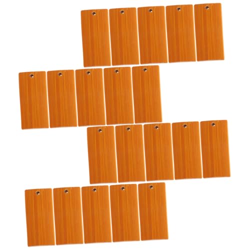 Gogogmee 25 Stück Teiliges DIY Schlüsselanhänger aus Rechteckigem Unlackiertem Bambus mit Vorgebohrtem Blanko Oberfläche zum Gravieren Bemalen und Basteln Vielseitige Anhänger für von Gogogmee