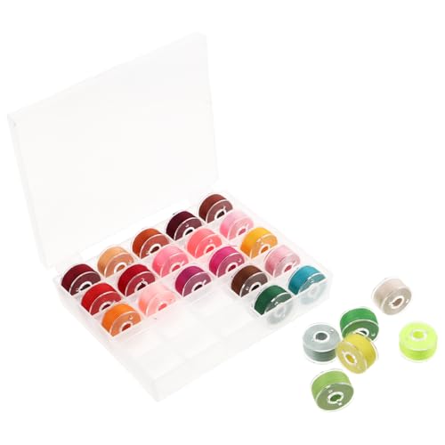 Gogogmee 25 Stück Teiliges Nähgarn für Nähmaschinen Bunte Vorgesponnene Spulen Transparenter Aufbewahrungsbox für Haushaltsnähprojekte Polyester Vielseitig Einsetzbar Gogogmee 25 Stück Teiliges Nähgarn für Nähmaschinen Bunte Vorgesponnene Spulen Transparenter Aufbewahrungsbox für Haushaltsnähprojekte Polyester Vielseitig Einsetzbar von Gogogmee