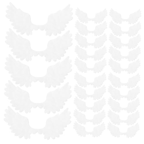 Gogogmee 25 Stück Teiliges Weiße Engelsflügel Aufnäher zum Aufnähen Dekorative Flügelapplikationen für Kinderkleidung DIY Zubehör für Jacken Rucksäcke Hüte und Festliche Outfits von Gogogmee