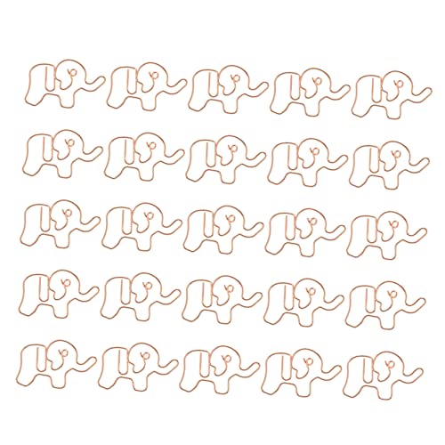 Gogogmee 25Stücke Elefantenförmige Büroklammern Kreative Lesezeichen Clips aus Metall Roségold für Schule Büro Notizbuch Dekorative Fotoclips für Studenten und von Gogogmee