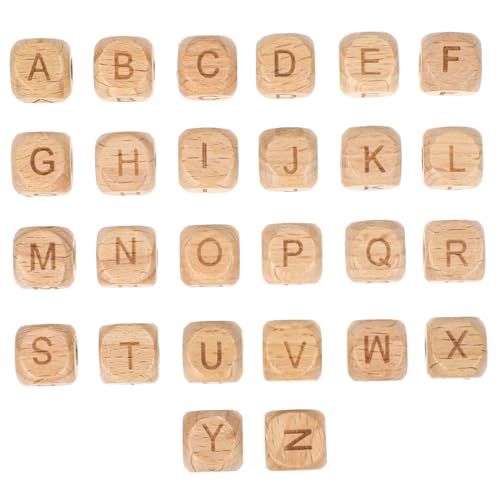 Gogogmee 260stücke Holzbuchstabenperlen Quadratisch Lose Für Basteln Alphabet Buchstaben Armreifen Halsketten Schmuckherstellung Naturholzperlen Vokalbuchstabenperlen von Gogogmee