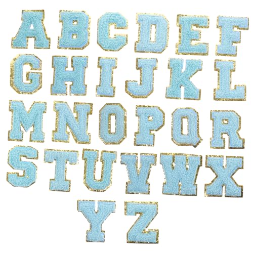 Gogogmee 26Stücke Bestickte Patches DIY Dekorative Nähflecken für Kleidung Handwerk Reparatur Blaues mit Goldrand Vielseitig Einsetzbar für Designs von Gogogmee