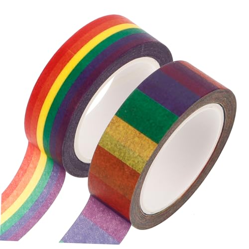 Gogogmee 2Rollen Bunte Washi Tape Dekoratives Klebeband für Scrapbooking DIY Handwerk Geschenkverpackungen Stilvolle Designs Leicht zu Verwenden Rückstandsfrei von Gogogmee